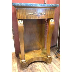 Petite Console Empire / Restauration,En Noyer 