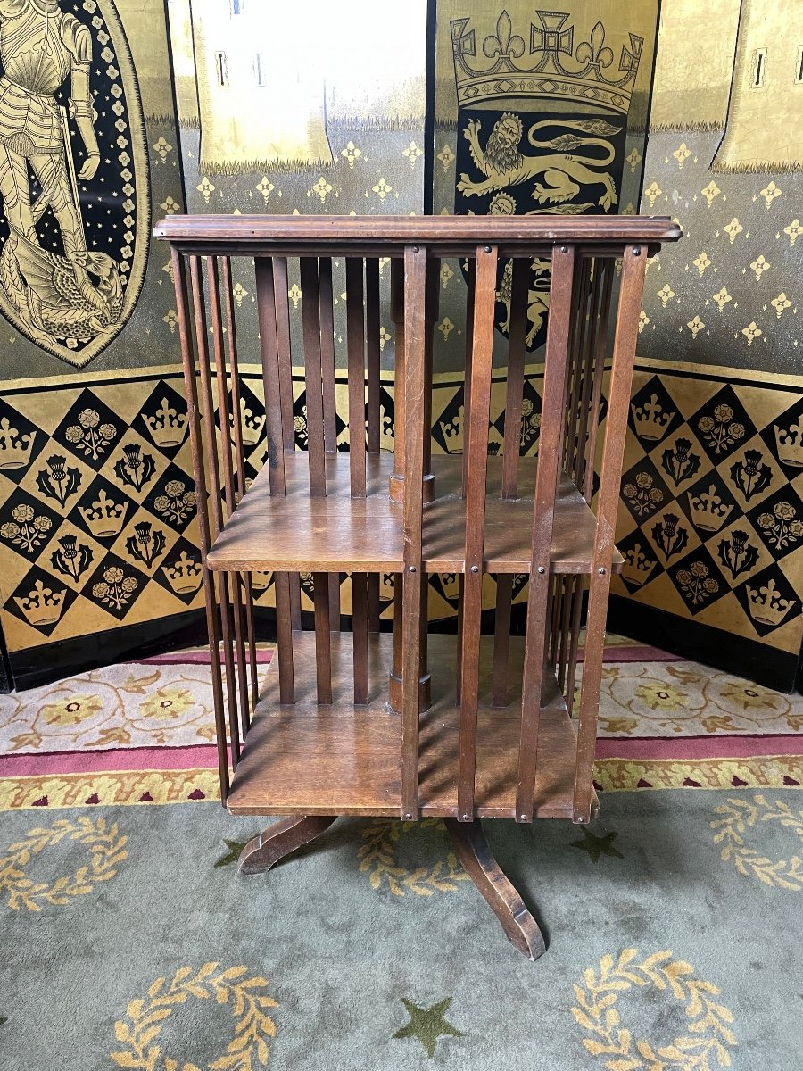 Revolving Walnut Bookcase