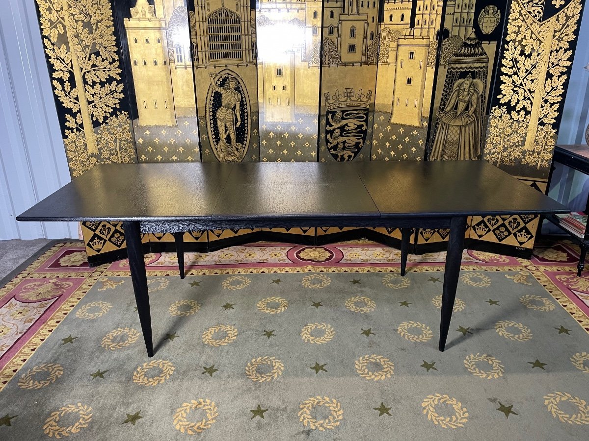 Scandinavian Table In Blackened Wood Napoleon III-photo-2