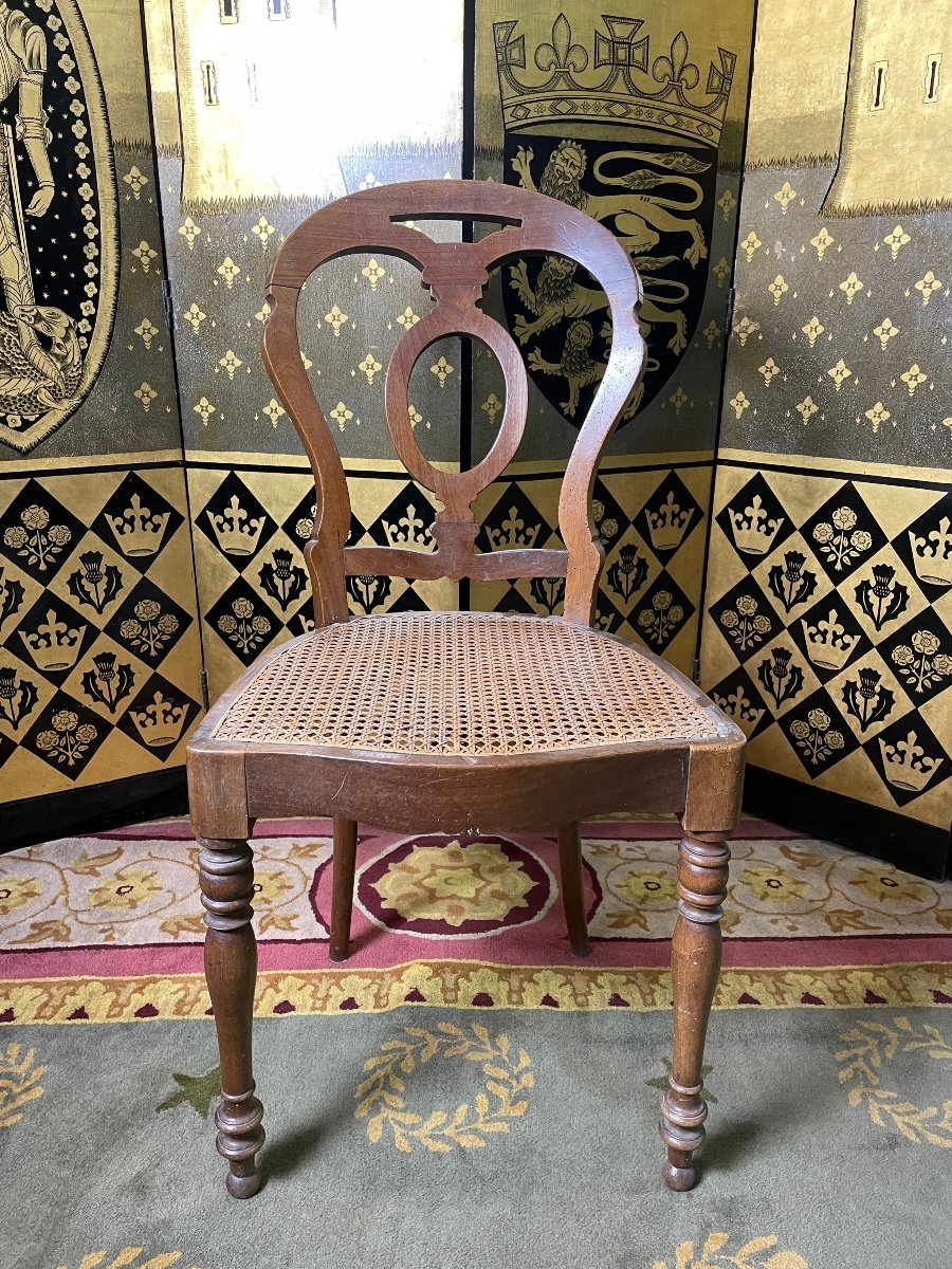 Suite Of 12 Louis Philippe Period Chairs In Cannage-photo-1