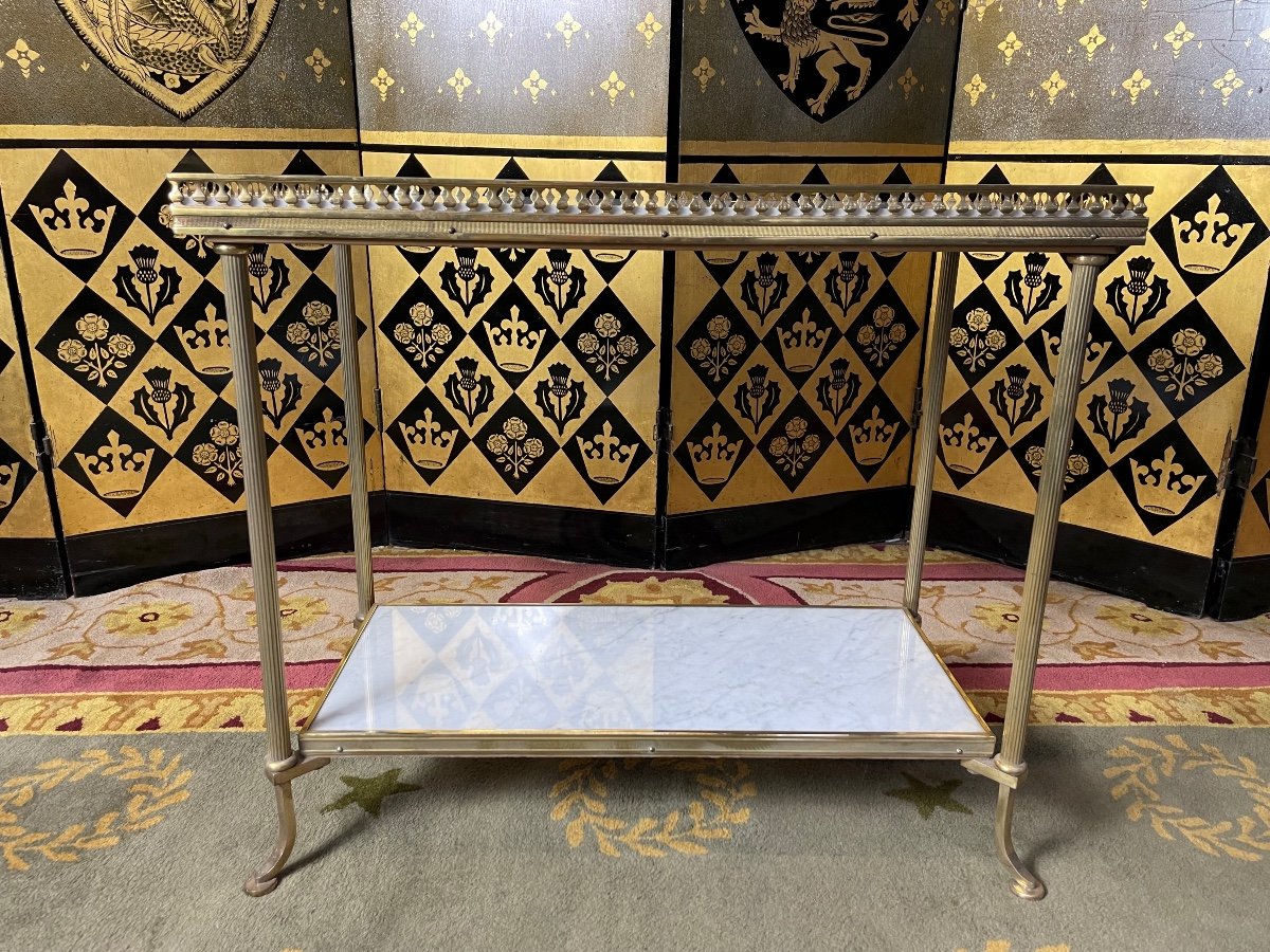 Side Table - Louis XVI Brass And Marble Trolley