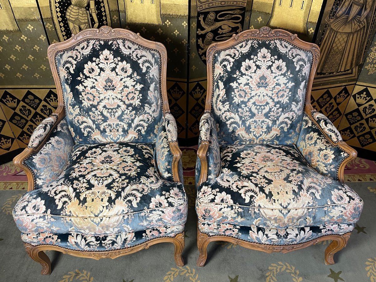 Pair Of Bergeres Louis XV Style-photo-2