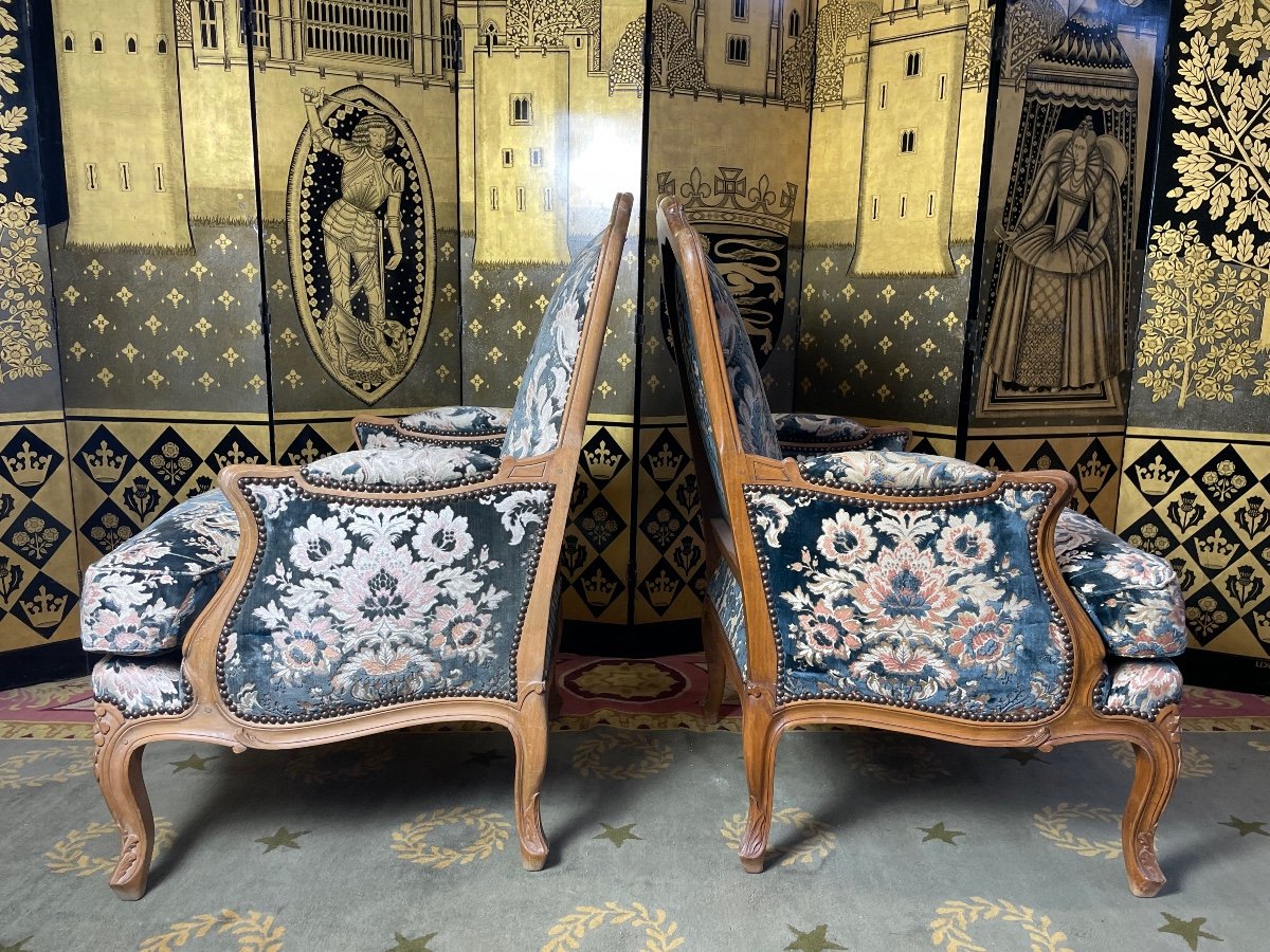 Pair Of Bergeres Louis XV Style-photo-3