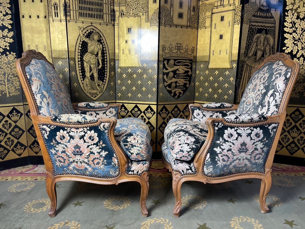 Pair Of Bergeres Louis XV Style-photo-4