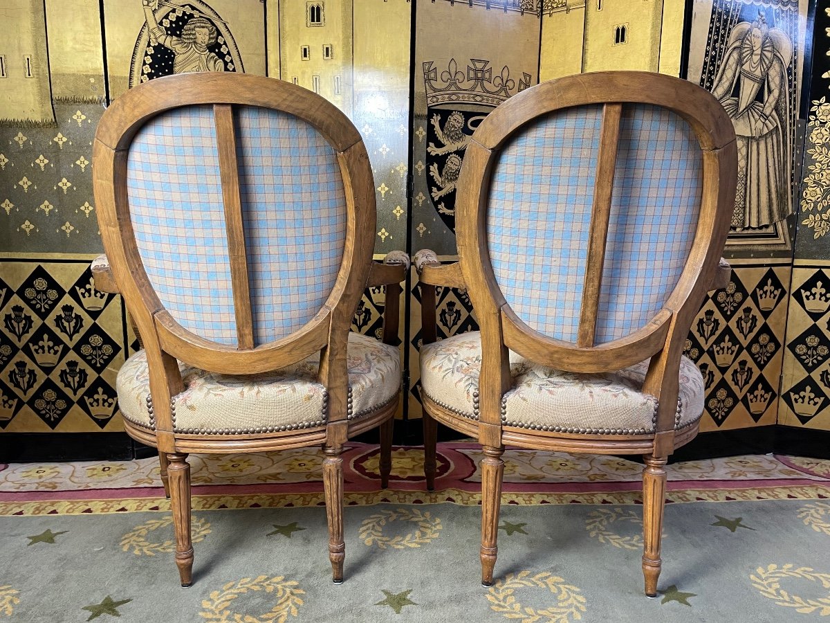 Pair Of Louis XVI Cabriolet Armchairs-photo-5