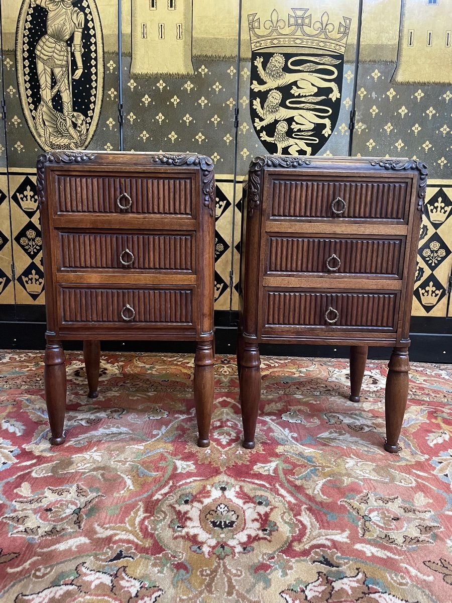 Pair Of Art Deco Period Bedside Tables