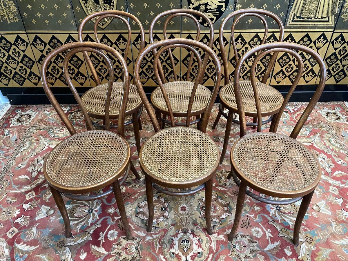 Suite De 6 Chaises De Bistrot Kohn Pas Thonet N18 -photo-2