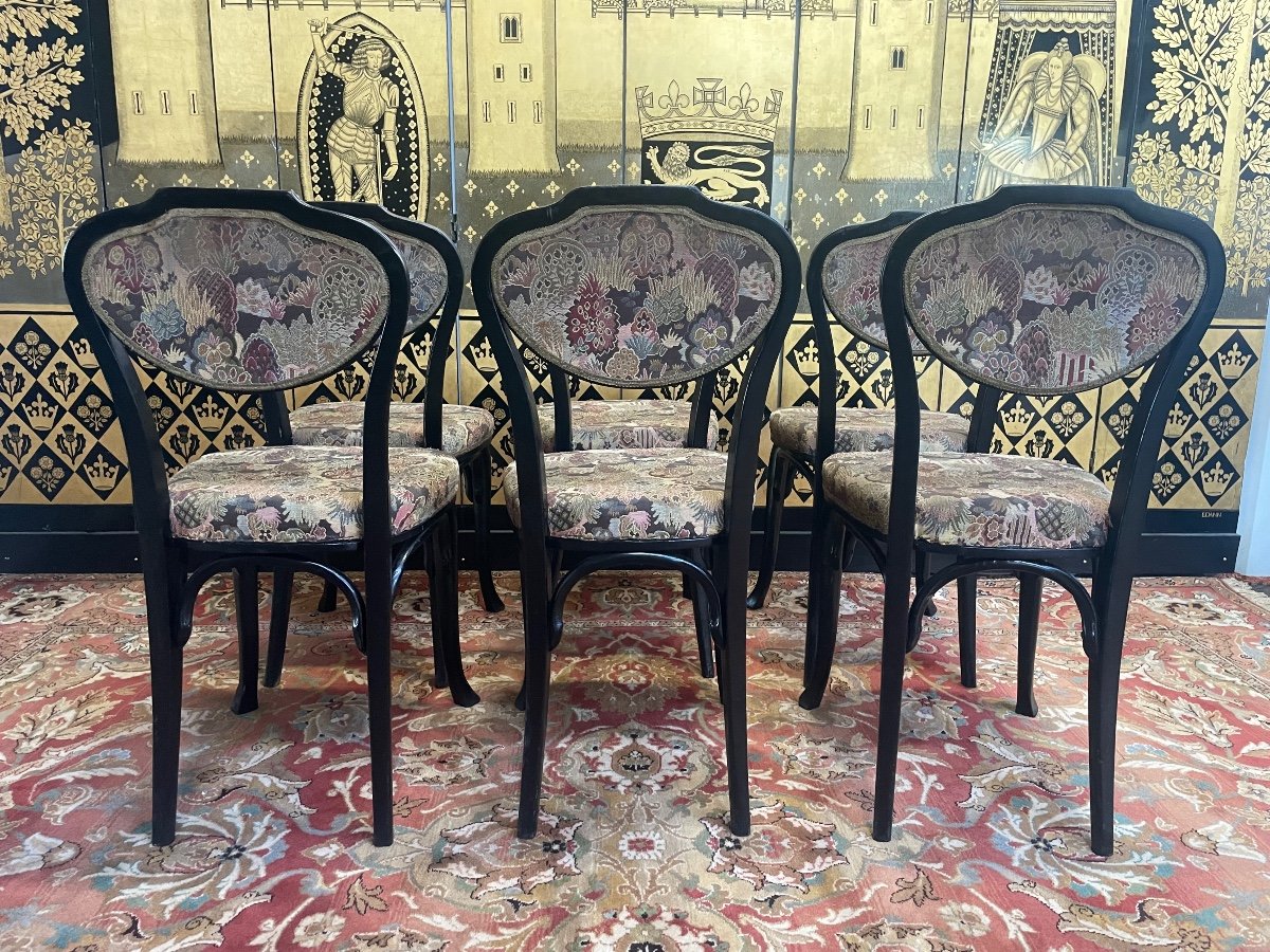 Suite Of 6 Kohn Black Bistro Chairs-photo-3