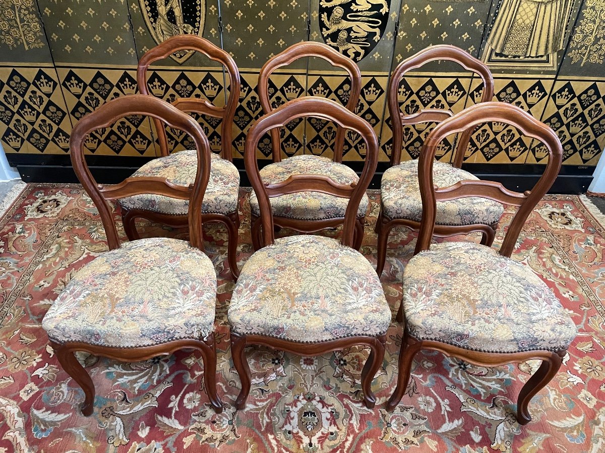 Suite Of 6 Louis Philippe Mahogany Chairs-photo-2