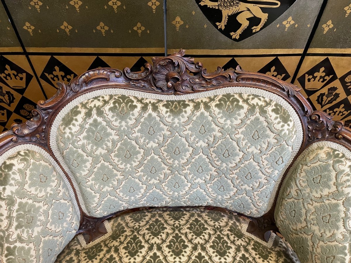 Armchair - Bergere Style Louis XV And Pair Of Chairs-photo-3