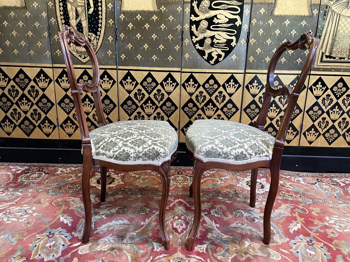 Armchair - Bergere Style Louis XV And Pair Of Chairs-photo-6