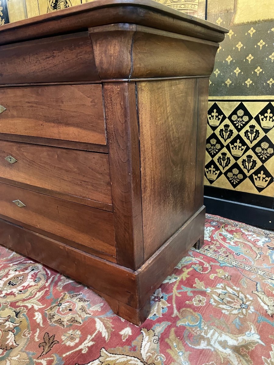 Louis Philippe Period Commode In Solid Walnut-photo-3