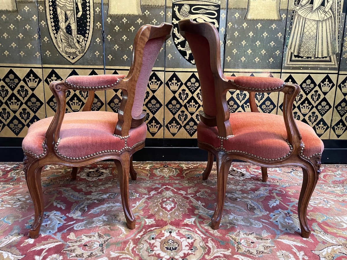 Pair Of Louis XV Style Cabriolet Armchairs-photo-2