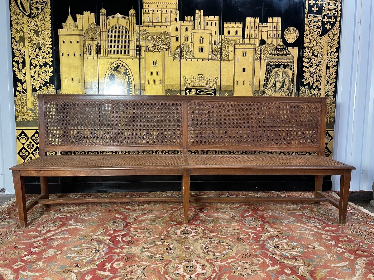 Grand Banc - Banquette D’office En Cannage 1900