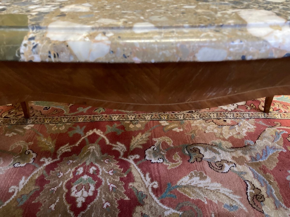 Louis XV Style Coffee Table With Marble Top-photo-3