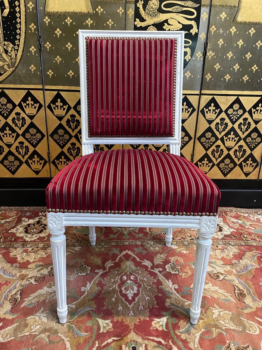 Suite Of 4 Louis XVI Style Chairs-photo-4