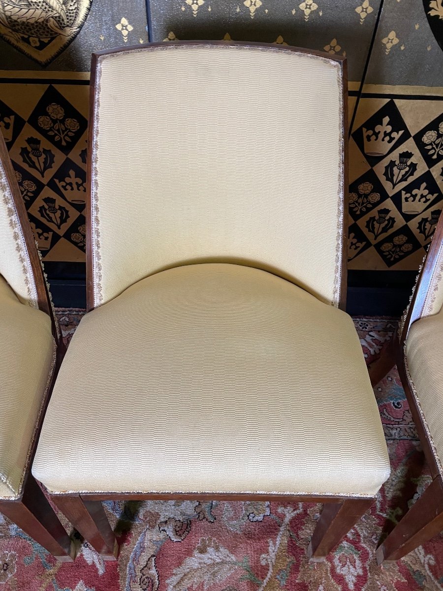 Suite Of 4 Gondola Chairs Art Deco Period-photo-3