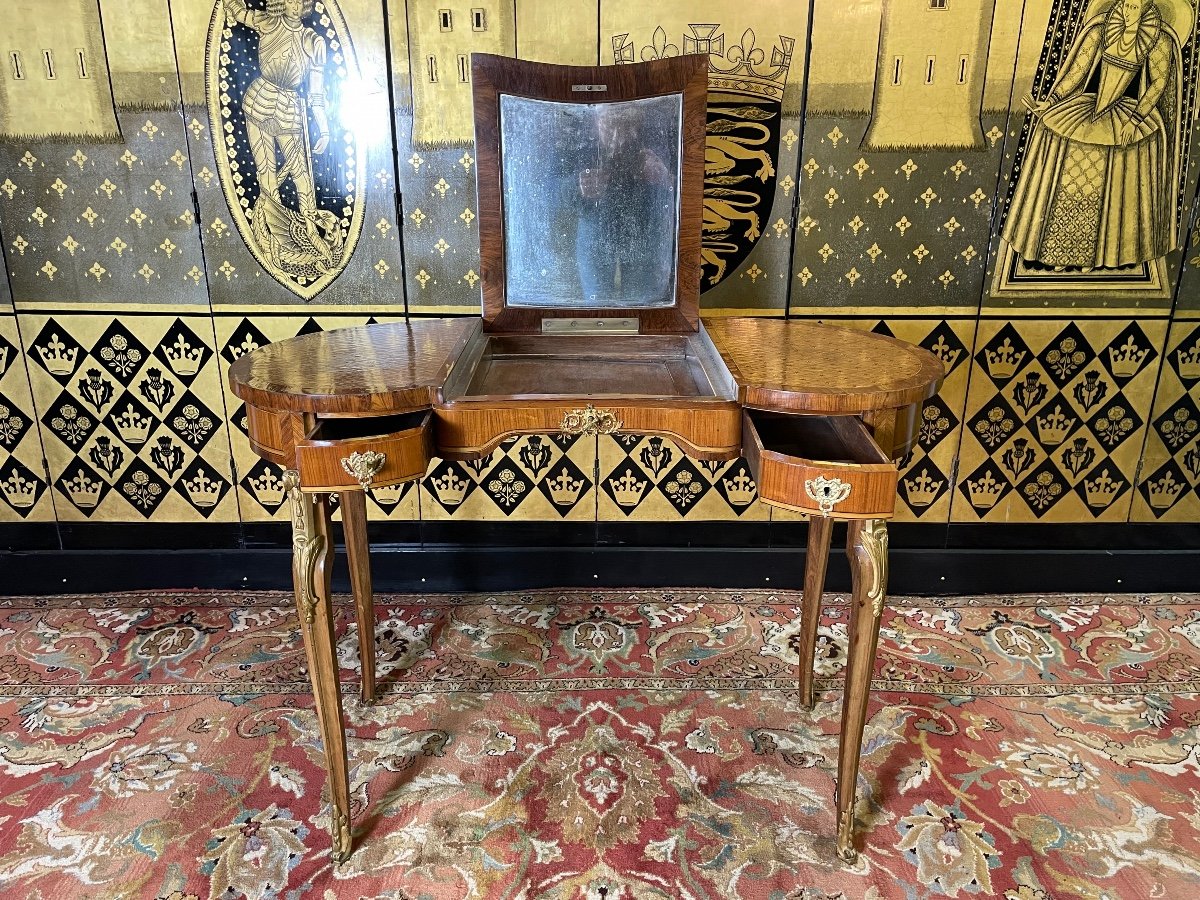 Dressing Table In Louis XV Marquetry - Transition-photo-4