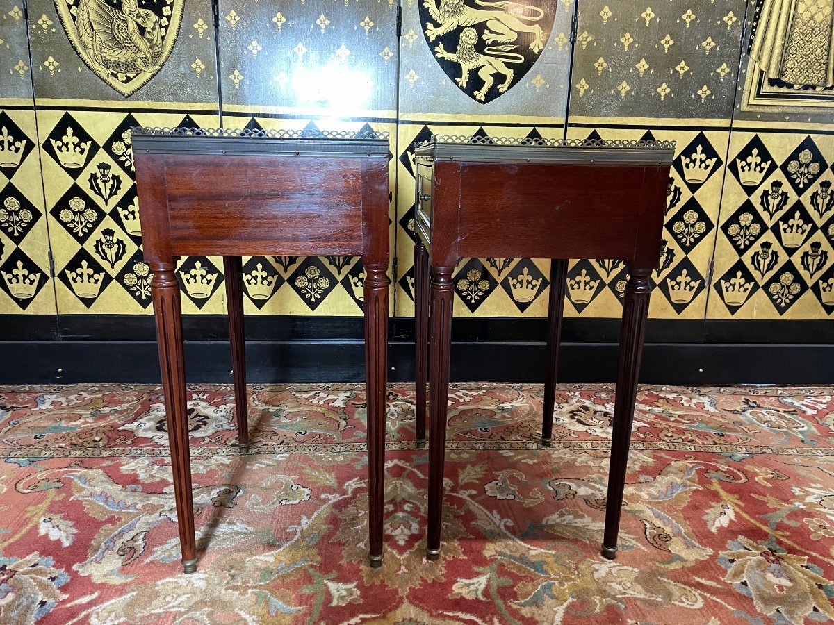 Pair Of Louis XVI Style Bedside Tables-photo-1