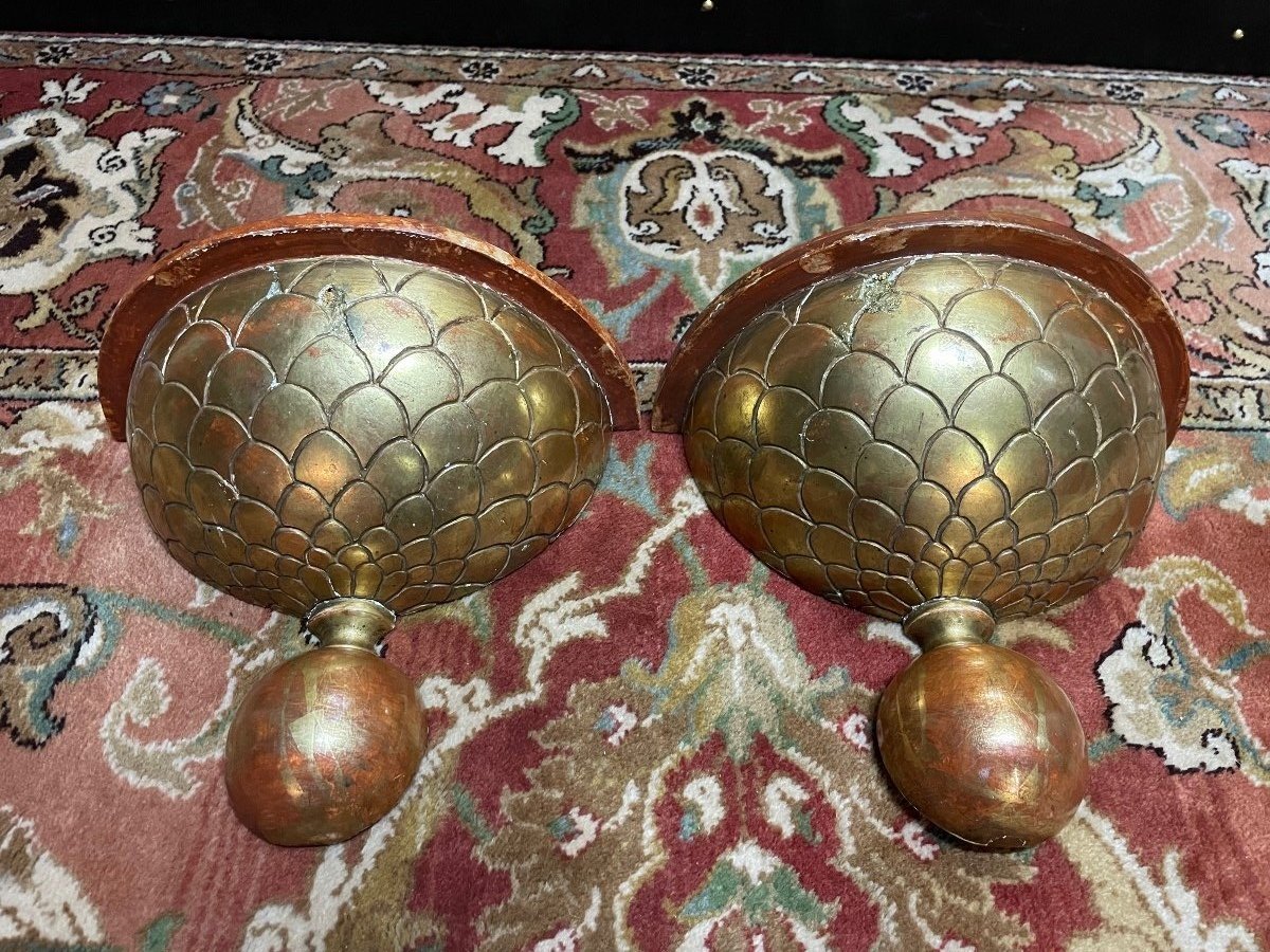 Pair Of Consoles In Golden Wood