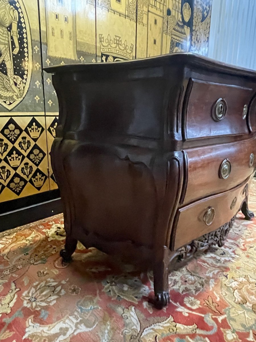 Bordelaise Chest Of Drawers In Walnut Louis XV Period-photo-3