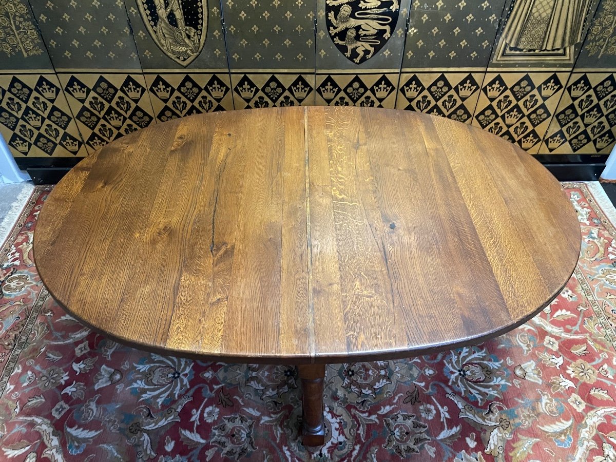 Louis XIII Rustic Oval Table Solid Oak-photo-3