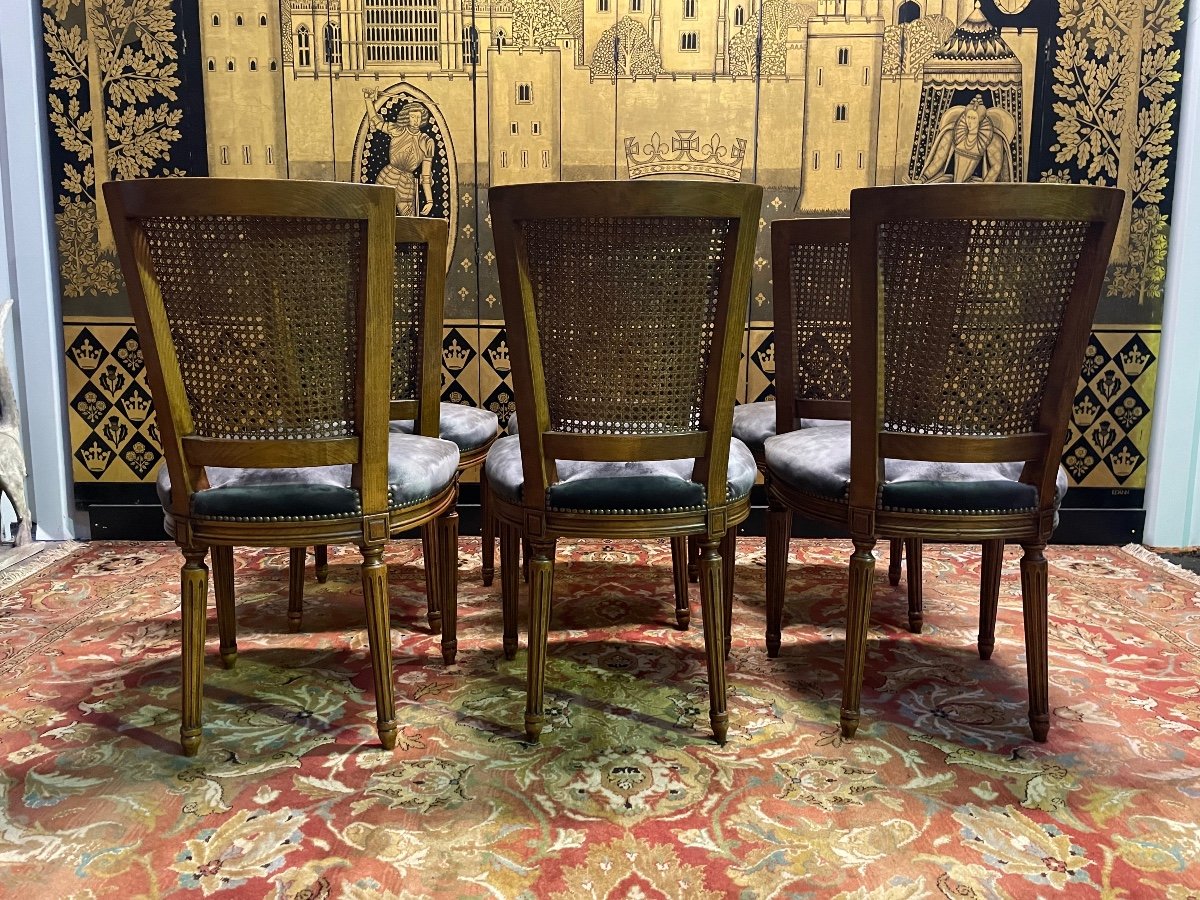 Suite Of 6 Louis XVI Style Cane Chairs -photo-4