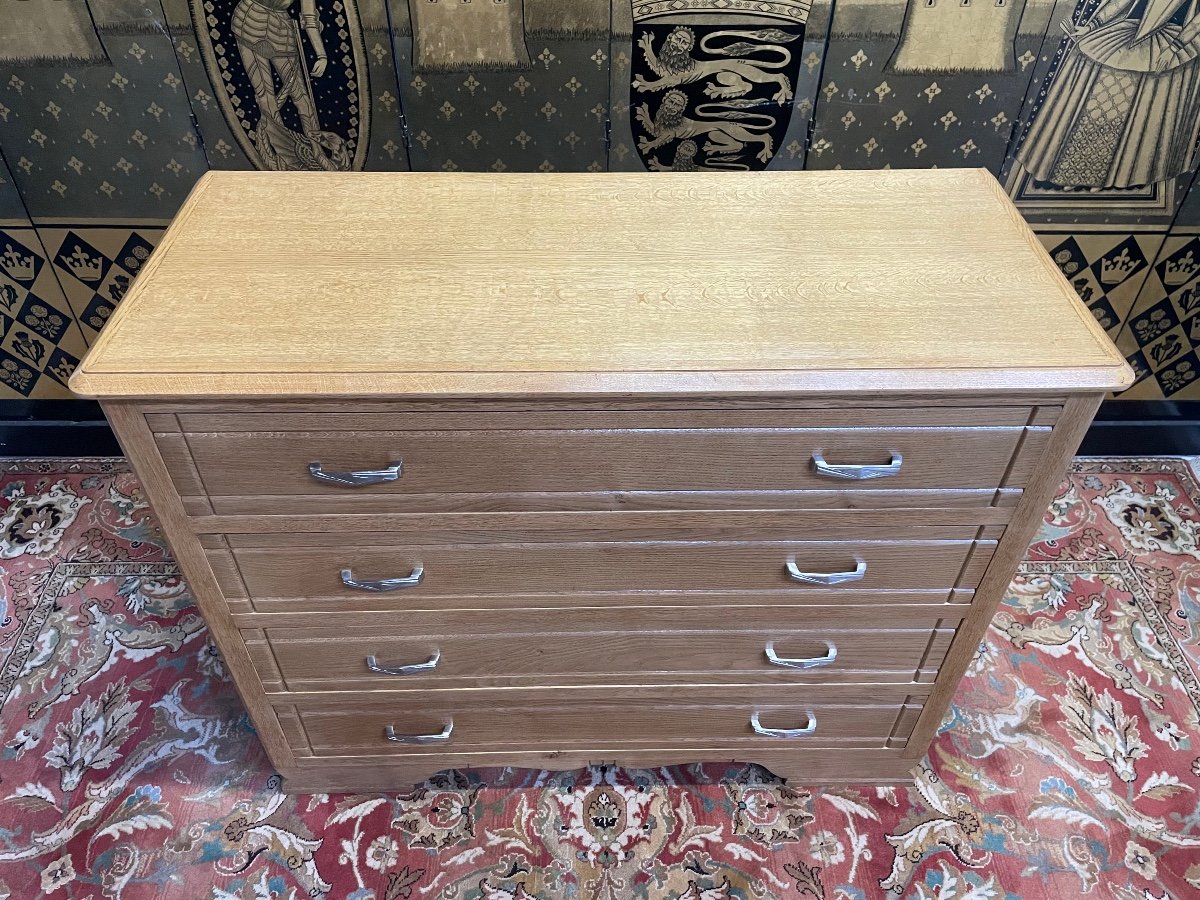 Art Deco Period Chest Of Drawers In Solid Oak -photo-2