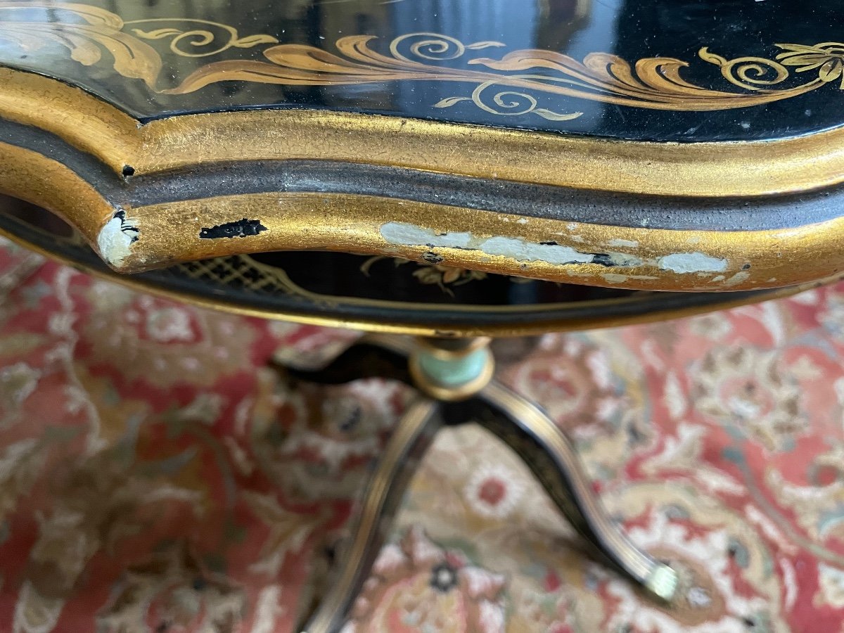 Chinese Lacquer Pedestal Table -photo-4