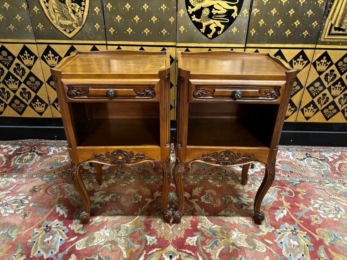 Pair Of Louis XV Style Bedside Tables-photo-2