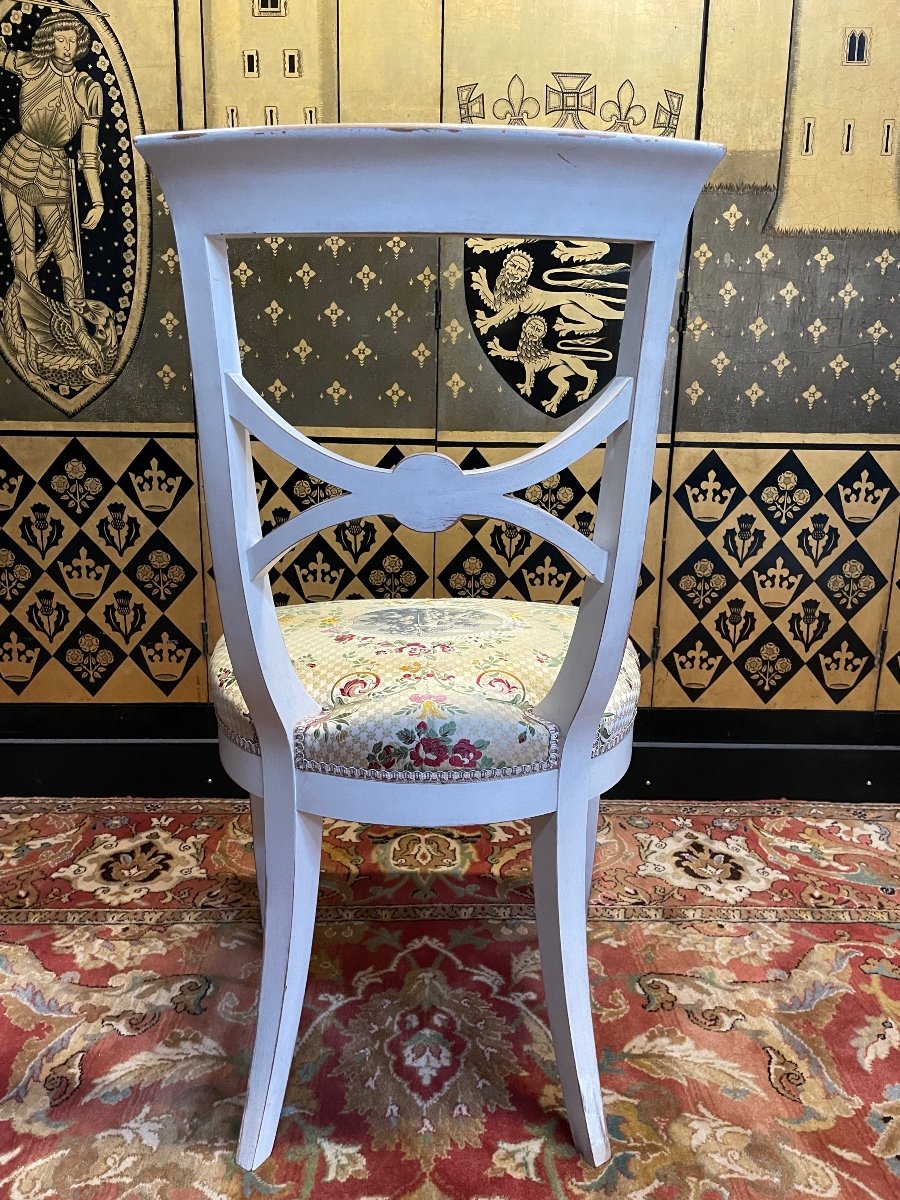 Suite Of 6 Painted Directoire Style Chairs -photo-4