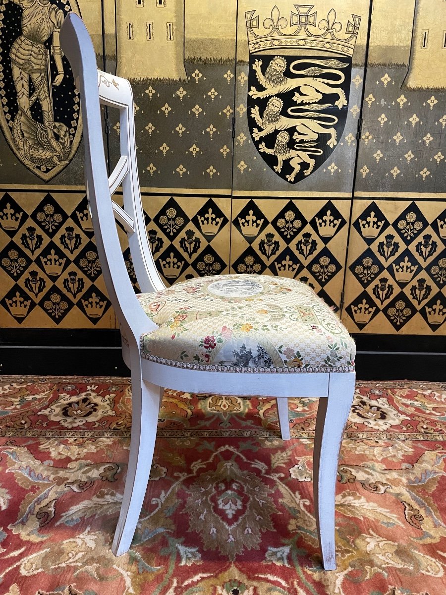 Suite Of 6 Painted Directoire Style Chairs -photo-5