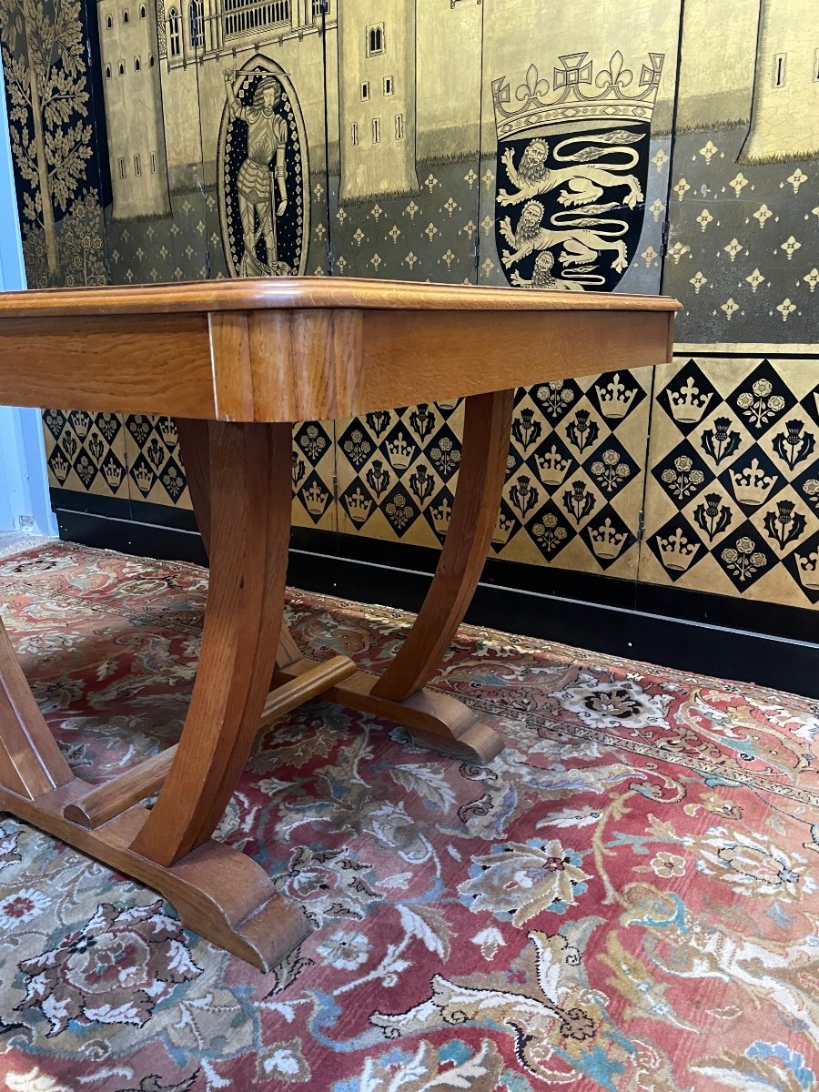 Art Deco Period Dining Table Solid Oak -photo-4