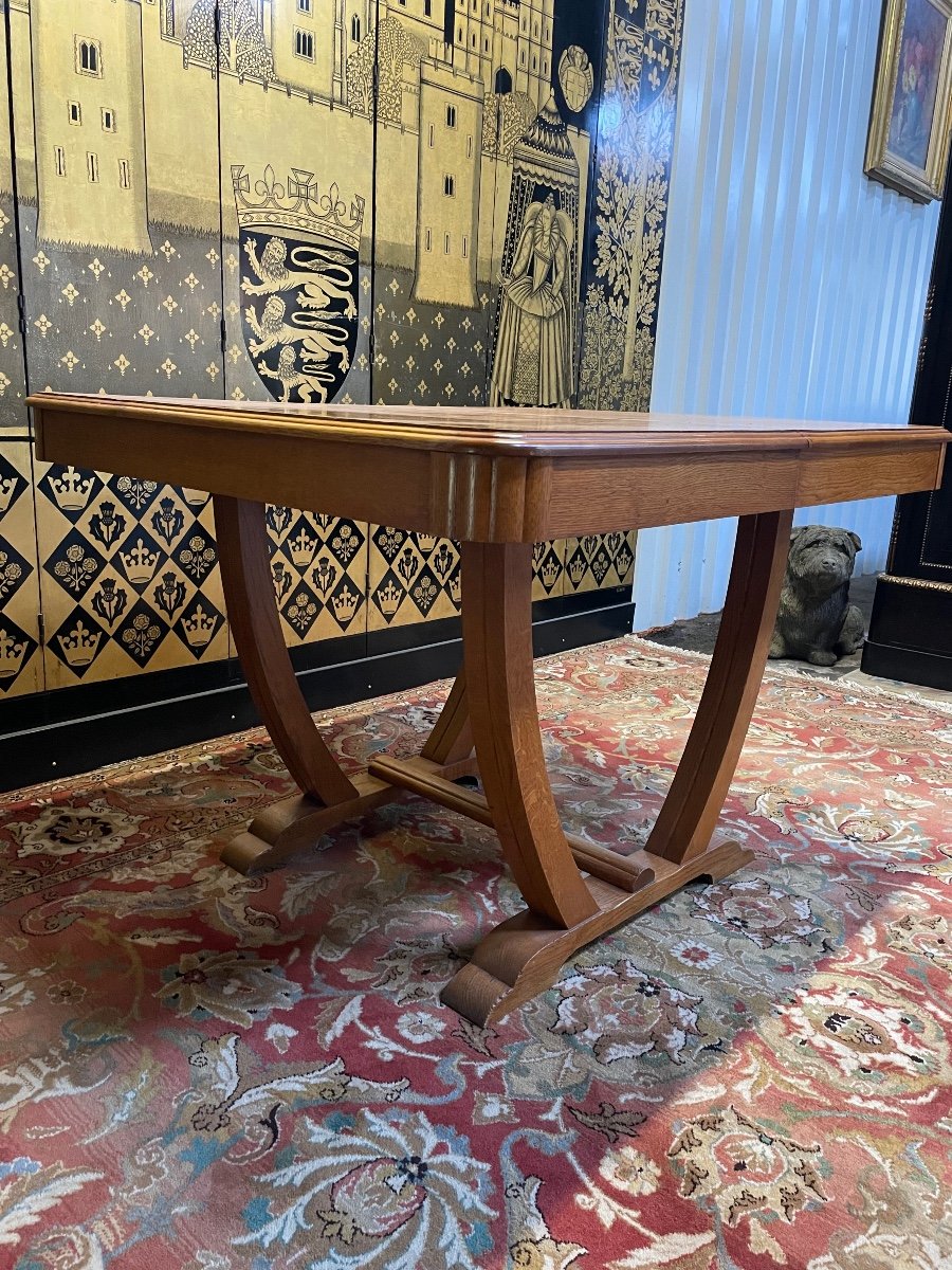 Art Deco Period Dining Table Solid Oak -photo-1