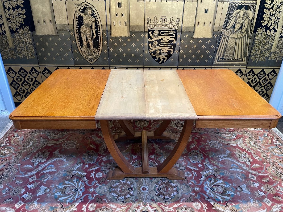 Art Deco Period Dining Table Solid Oak -photo-2