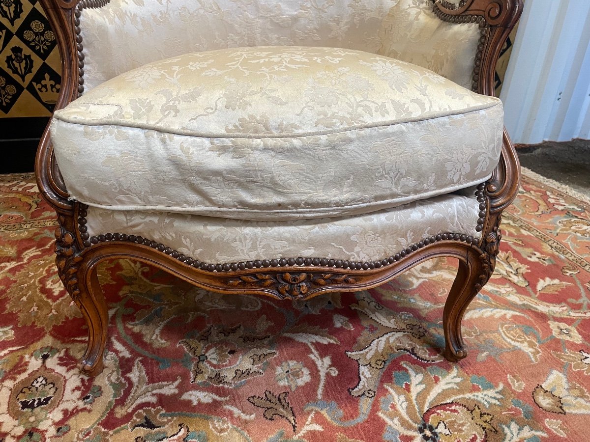 Pair Of Armchairs - Louis XV Style Bergeres-photo-3