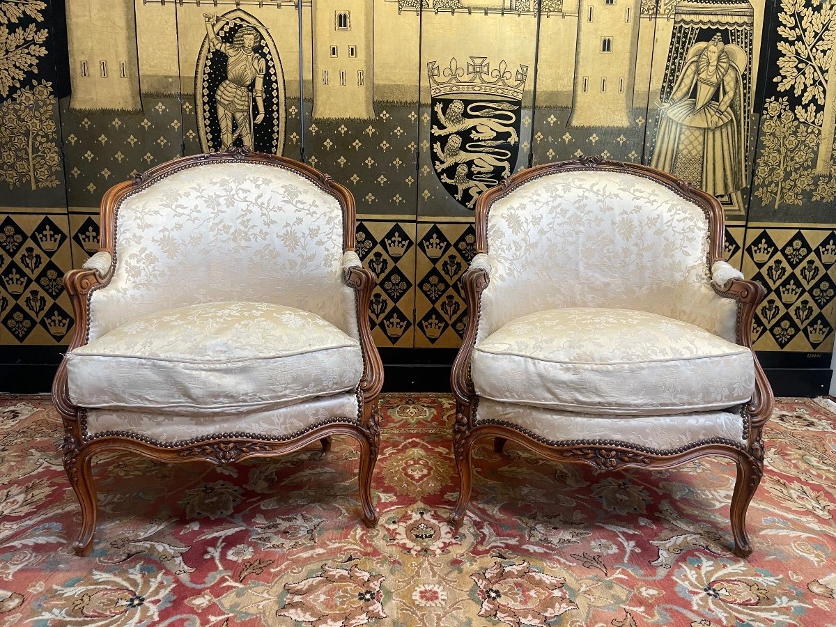 Pair Of Armchairs - Louis XV Style Bergeres