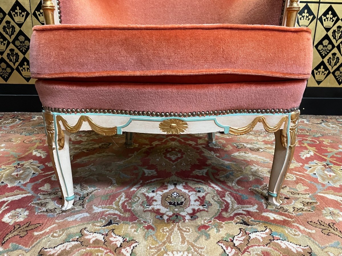 Armchair - Louis XV Style Bergère - Louis XVI-photo-2