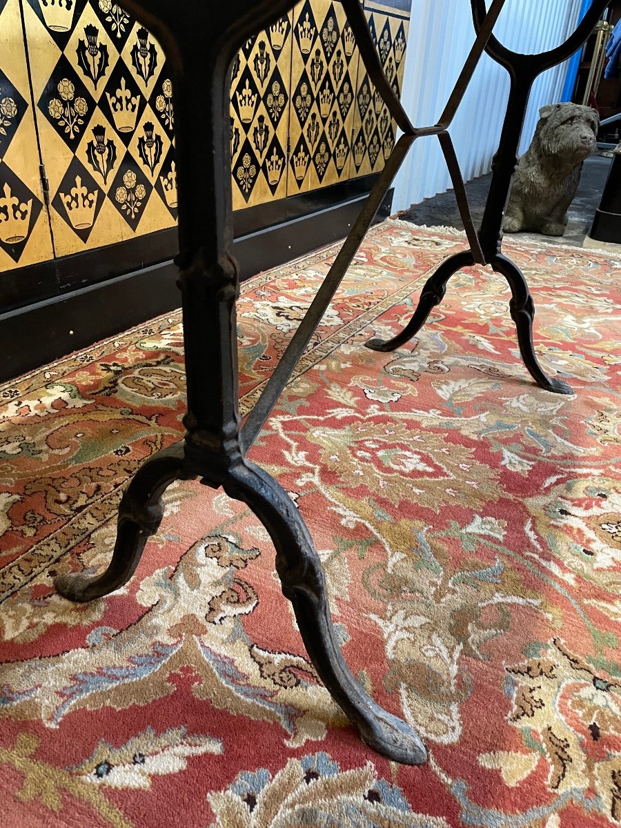 Marble And Cast Iron Bistro Table -photo-3