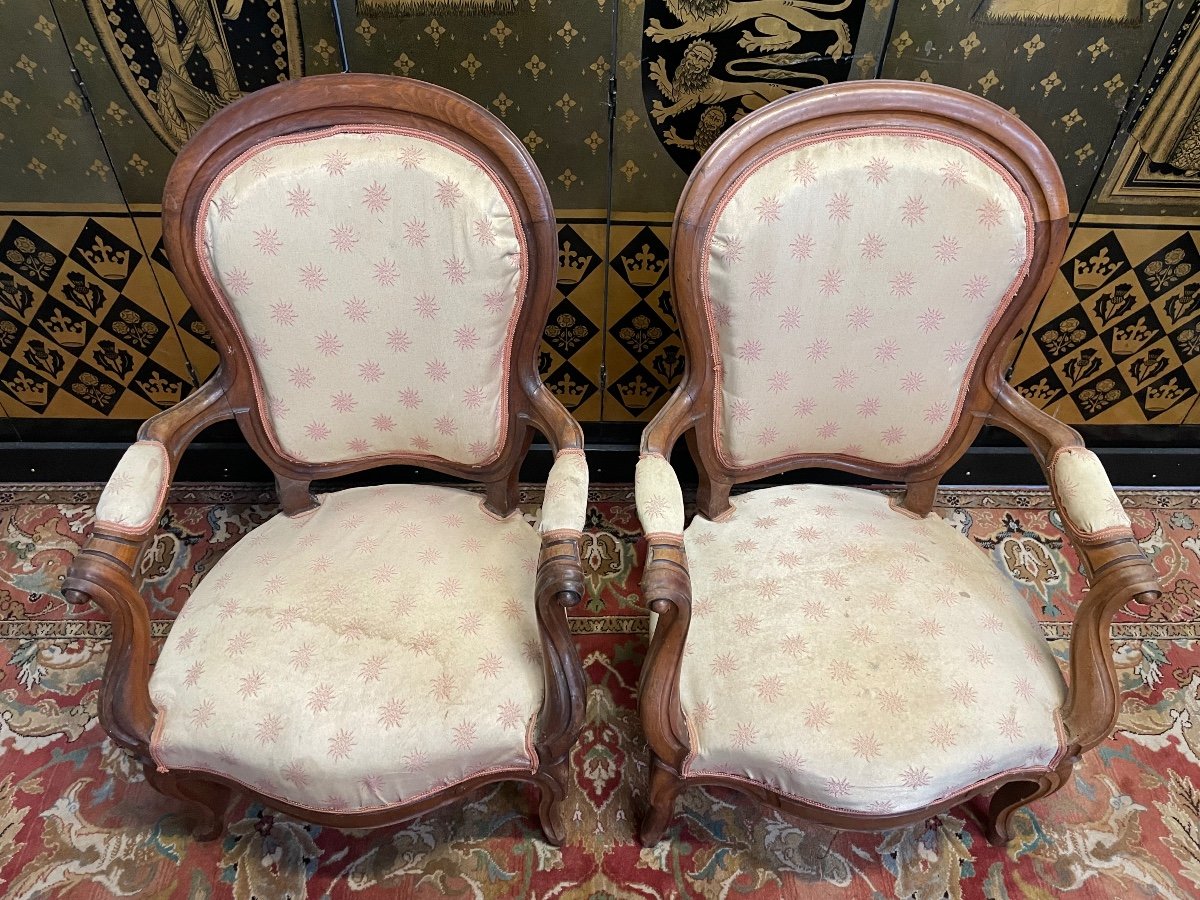 Paire De Fauteuils Louis Philippe -photo-2