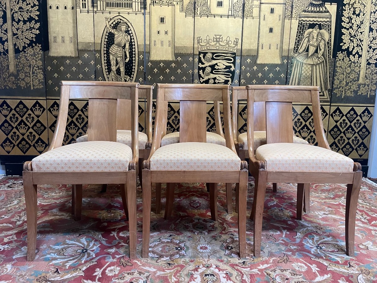 Suite Of 6 Empire Style Gondola Chairs 