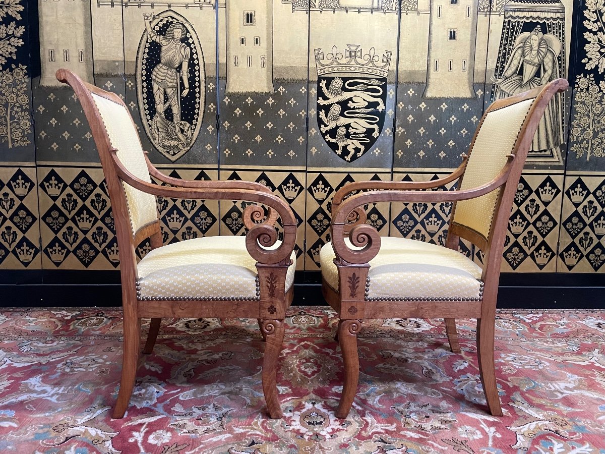 Pair Of Restoration Style Armchairs -photo-1