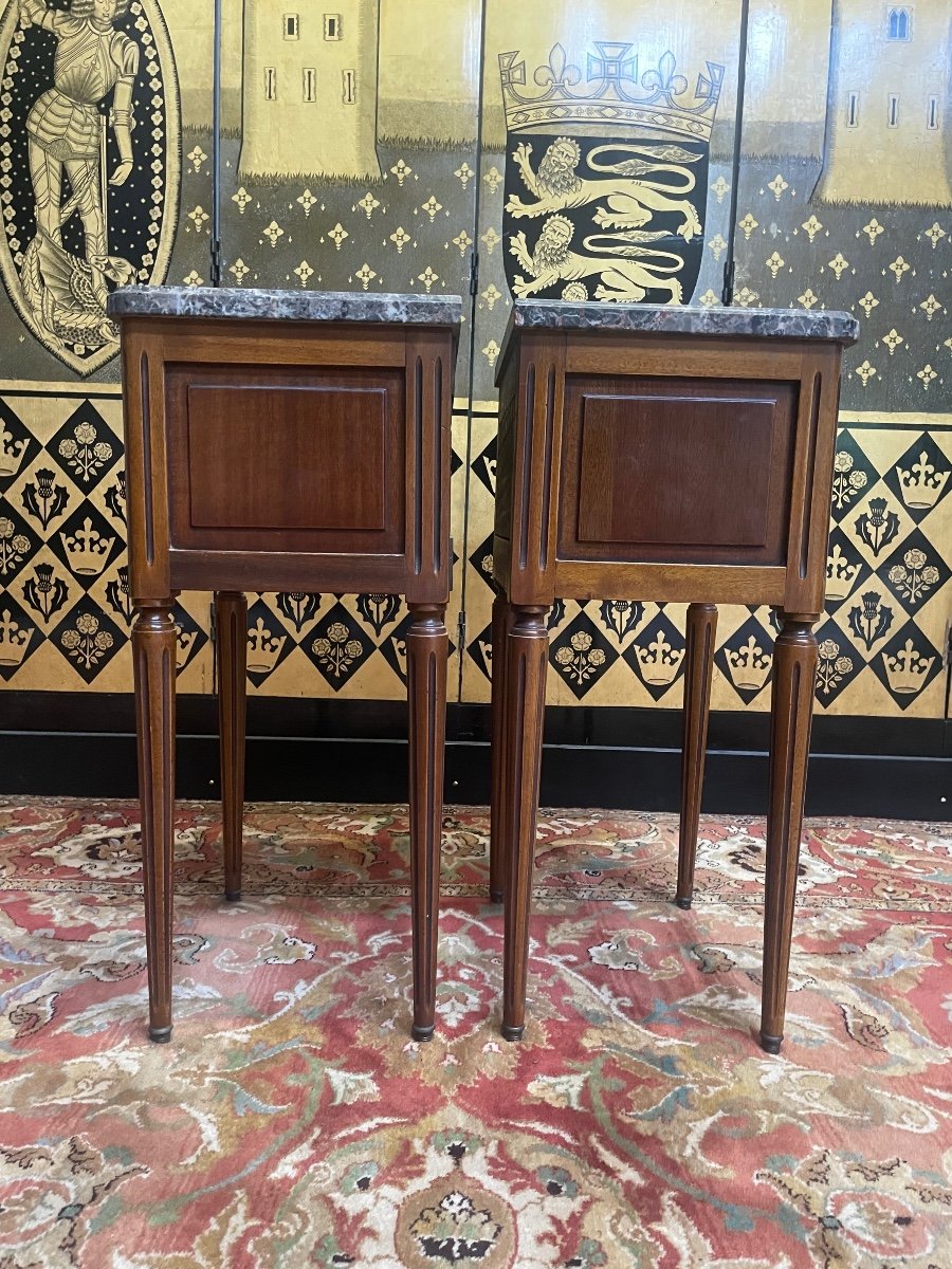 Pair Of Louis XVI Style Bedside Tables-photo-1