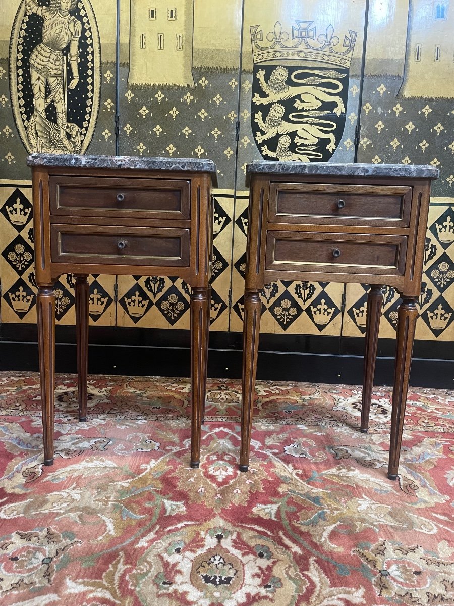 Pair Of Louis XVI Style Bedside Tables