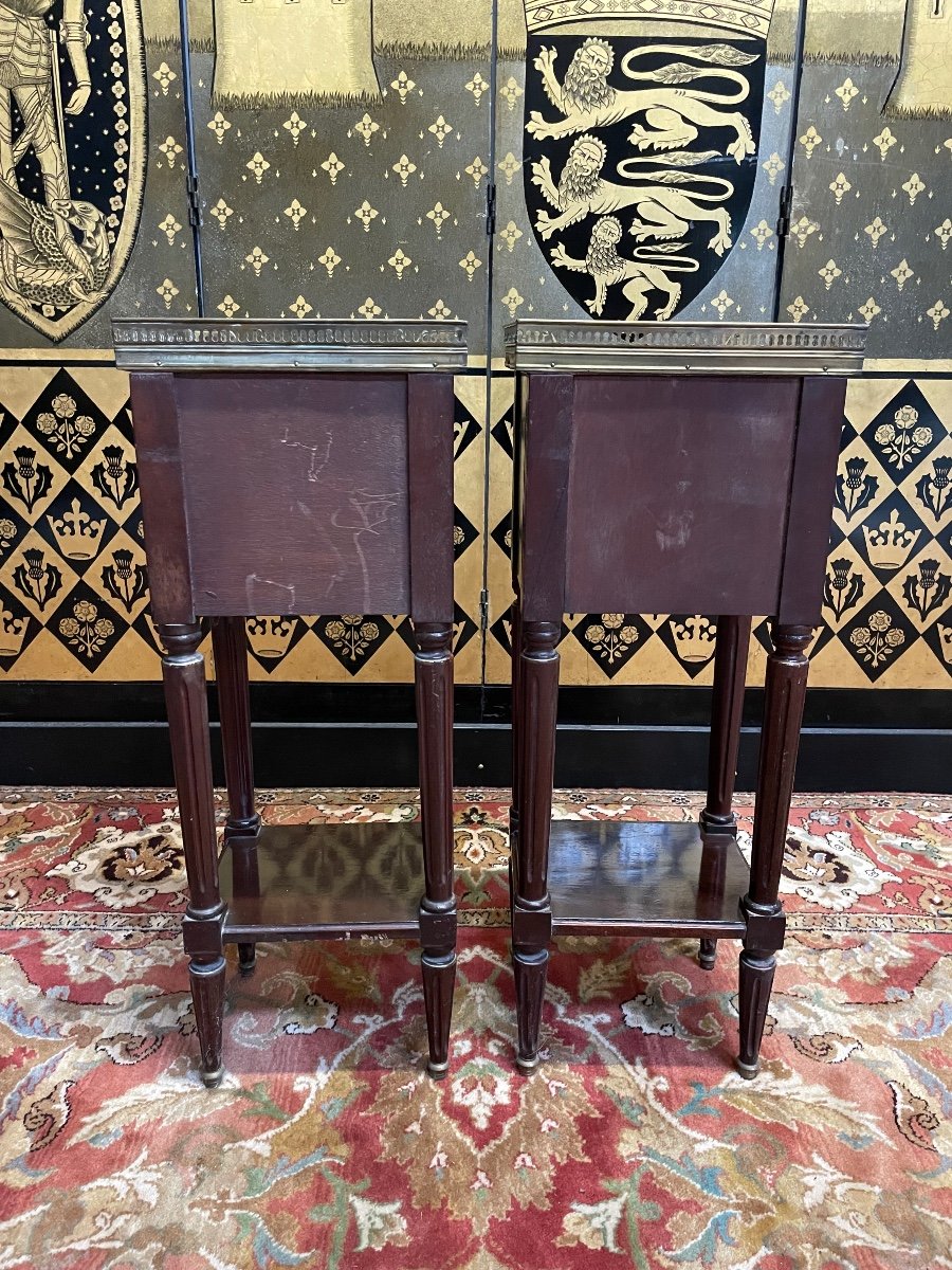 Pair Of Louis XVI Style Bedside Tables-photo-2