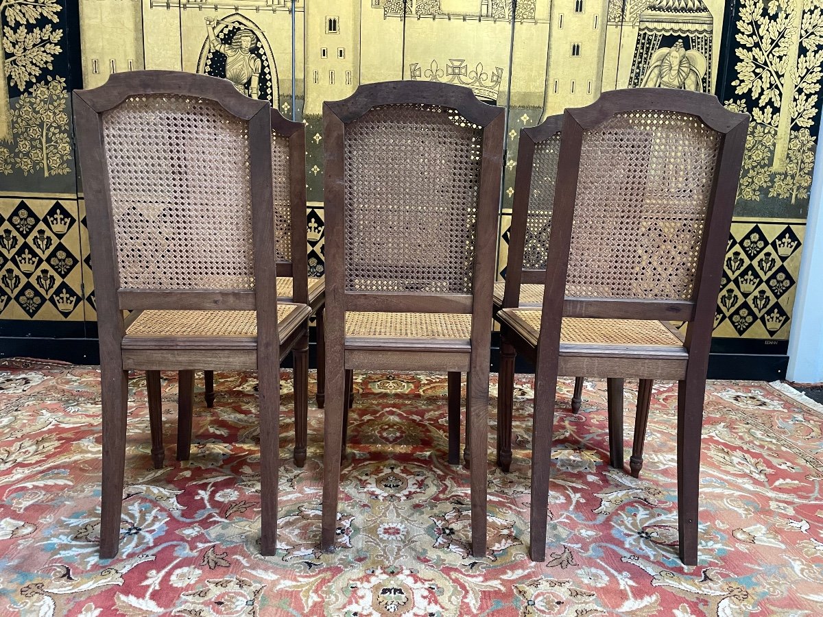 Suite Of 6 Louis XVI Chairs In Cannage -photo-1