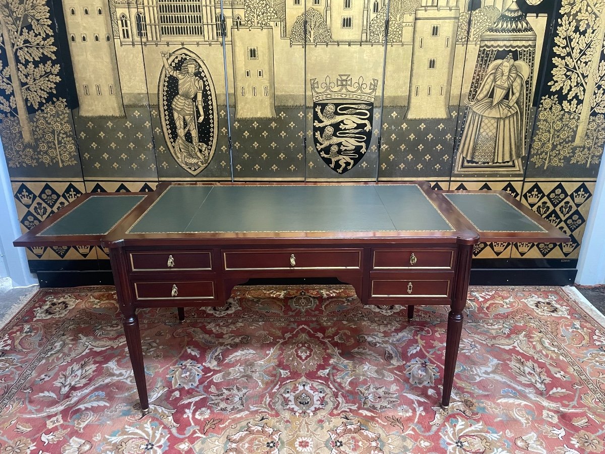 Louis XVI Style Flat Desk In Mahogany -photo-1