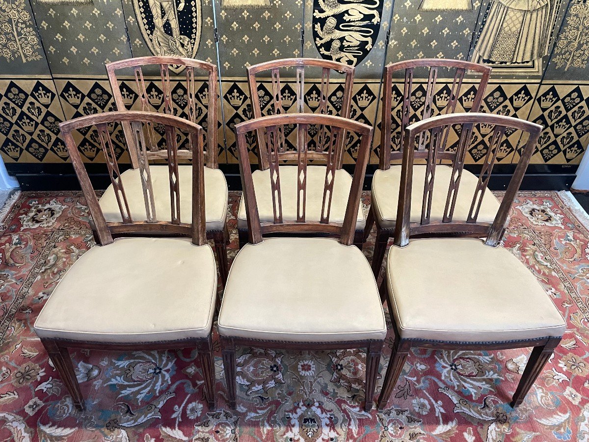 Suite Of 6 Louis XVI Style Chairs -photo-3