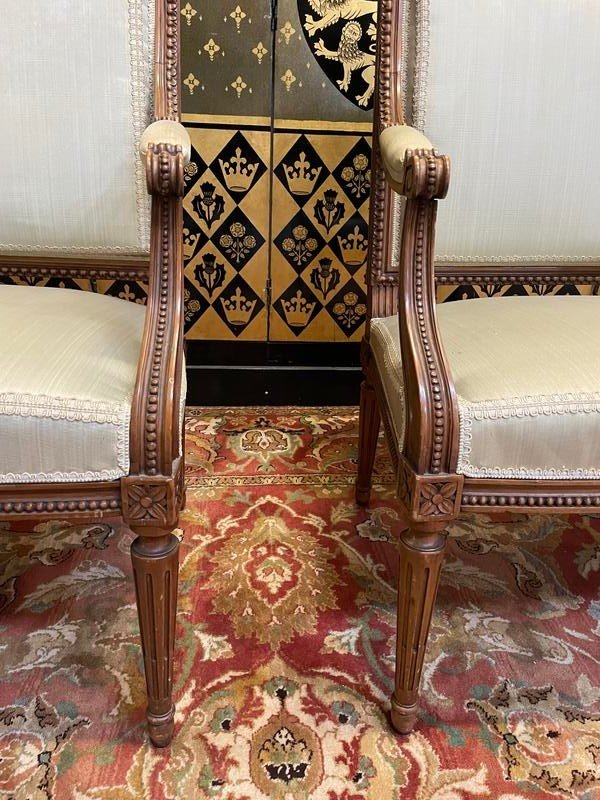 Paire De Fauteuils De Style Louis XVI-photo-2