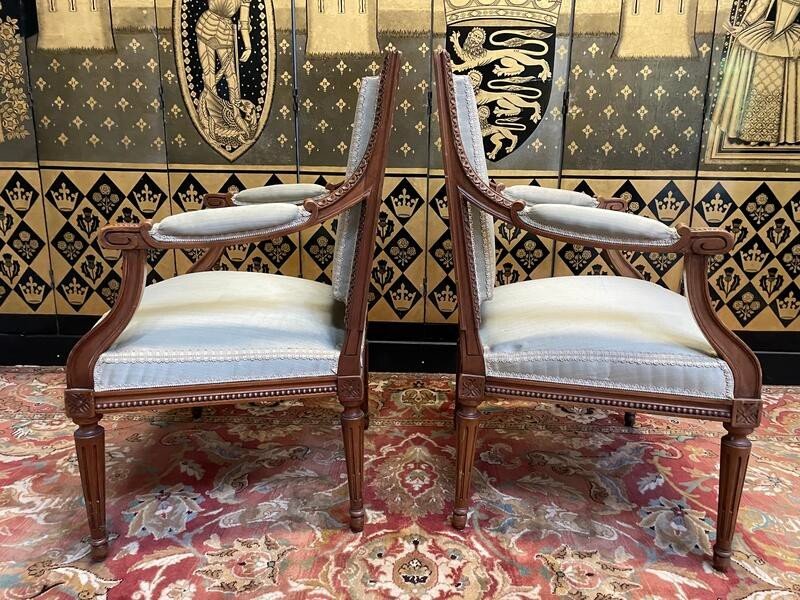 Pair Of Louis XVI Style Armchairs-photo-3